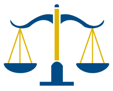 CJB logo:  scales of justice